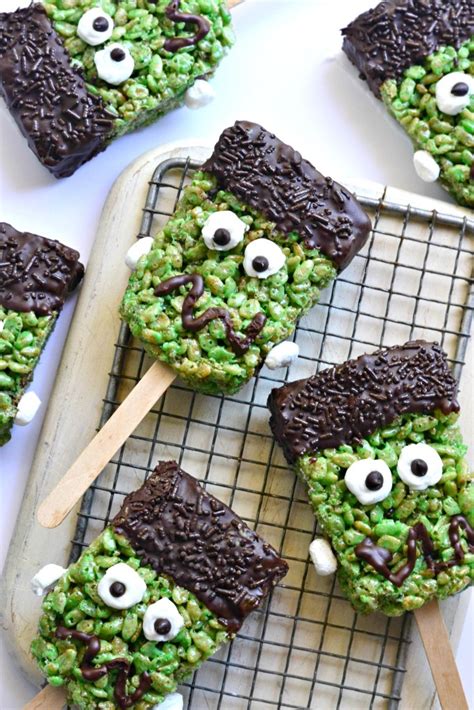 Frankenstein Brown Rice Krispie Treats Fork And Beans