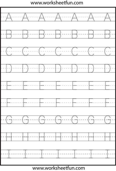 Tracing Uppercase Letters Capital Letters 3 Worksheets Free