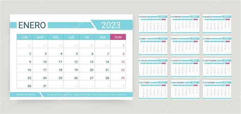 Calendário Espanhol 2023 Ano Modelo De Planejador Corporativo