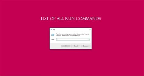 List Of All Windows 7810 Run Commands Technoresult