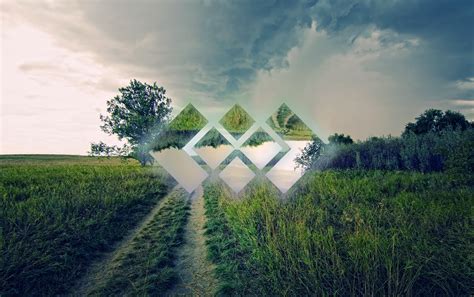 Green Lawn Grass Polyscape Landscape Digital Art Hd Wallpaper Wallpaper Flare