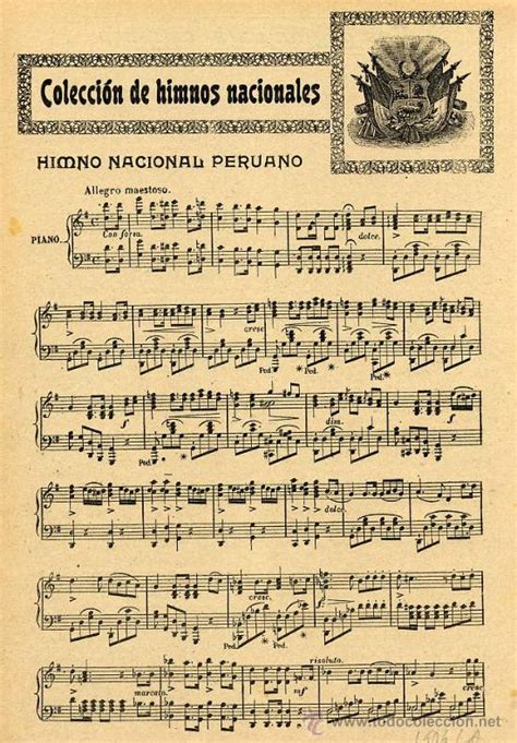 Himno Nacional Peruano 1906 Partitura Hoja Re Comprar Otras Revistas