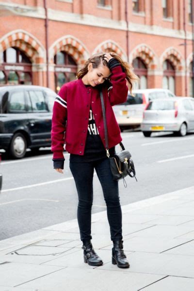 25 ways to style your varsity jacket this fall jacket outfit women fashion varsity jacket outfit