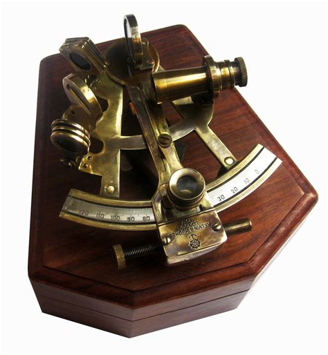 brass sextant nautical navigation instruments in hardwood box navigation nautical marine