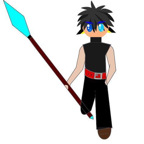 Anime Character With Spear Free Svg
