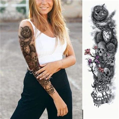 Sexy Large Arm Sleeve Tattoo Temporary Tattoos