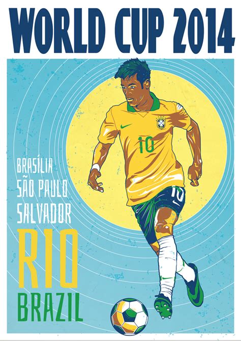 world cup poster 2014 neymar jr [vector] by mattbowring on deviantart