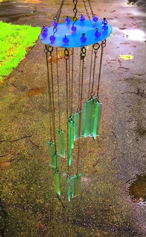Wind Chime Spiral Stained Glass Clear Bevel Windchime Etsy Wind