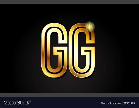 Gold Alphabet Letter Gg G G Logo Combination Icon Vector Image