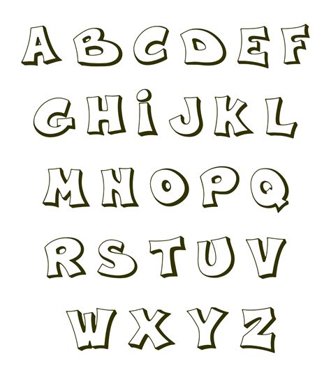 Printable Bubble Letter Alphabet