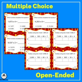 Digit By Digit Multiplication Task Cards Area Models Partial