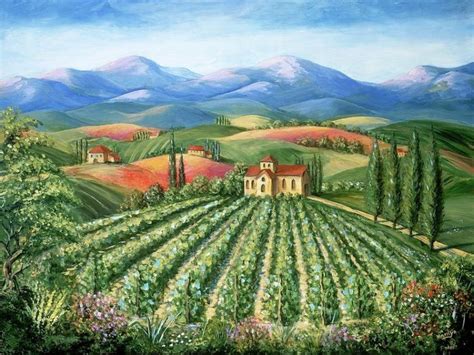 Marilyn Dunlap Vineyard Art Tuscan Art Landscape Paintings