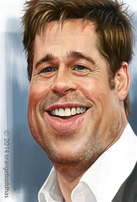 Brad Pitt Caricature Portrait Painting Celebrity Caricatures