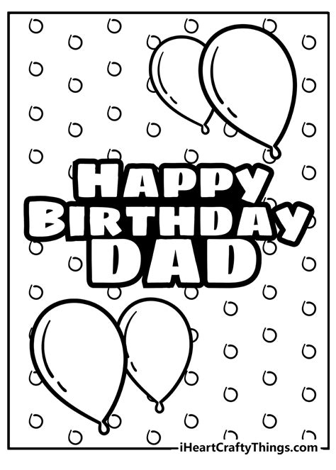 Printable Happy Birthday Dad Coloring Pages Updated 2022 Printable