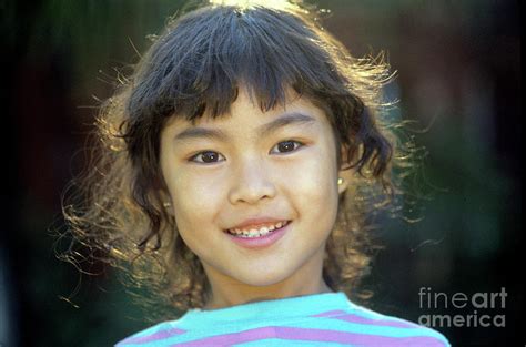 Cute Asian Girl Smiling Face Photograph By Wernher Krutein Fine Art