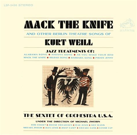 Mack The Knife And Other Songs Of Kurt Weill By Sextet Of Orchestra Uk Cds And Vinyl