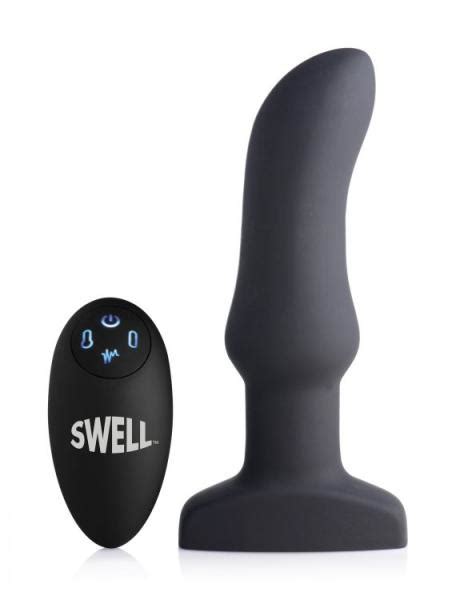 X Inflatable Vibrating Curved Silicone Anal Plug Shop Mq
