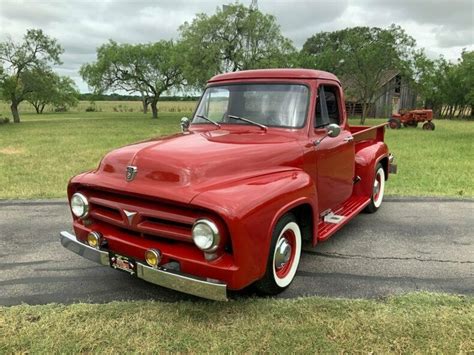 1953 Ford F 100 33000 Miles Burgundy Pickup Truck 351 V8 3 Speed Automatic