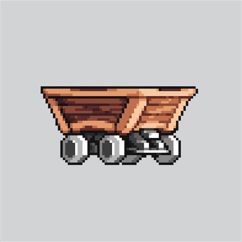 Premium Vector Pixel Art Illustration Mine Cart Pixelated Mine Cart