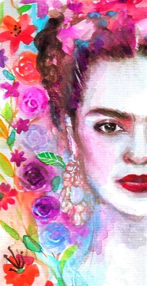 Poster Frida Kahlo Printable Watercolor Portrait Frida Kahlo Frida