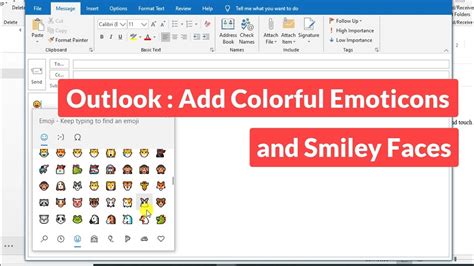 Outlook How To Add Colorful Emoticons And Smiley Faces YouTube