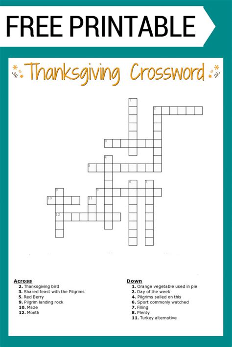 All your puzzles are accessible from your 'my puzzles' page, which you can access using the navigation bar at we're sorry you thought crossword hobbyist was free, that must have been frustrating. Thanksgiving Crossword Puzzle FREE Printable for Kids or Adults