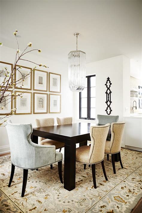 Framed Art Ideas Dining Room Transitional With Rectangular Dining Table