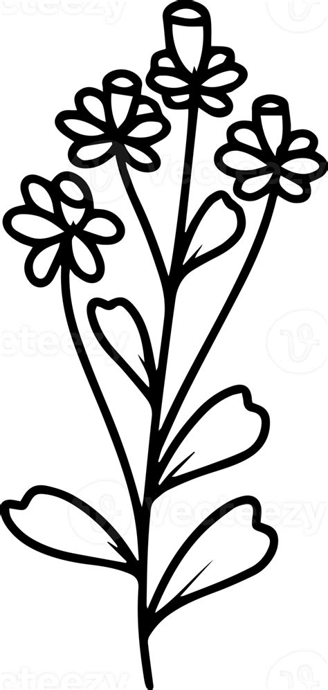 Flowers Sketch Line Art Illustration 10863356 Png