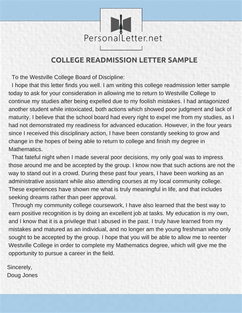 However, they have some differences. College Readmission Letter Sample | Lettering, Letter sample, Letter find