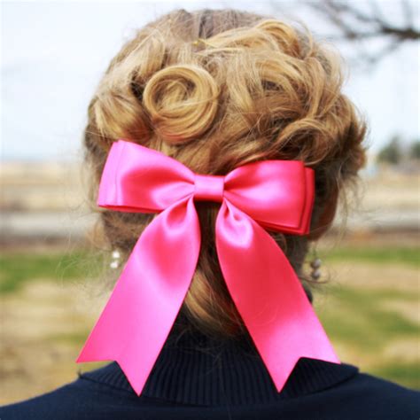 Joyful Hair Bow Hot Pink Satin Ribbon Womens Ladies Etsy