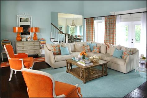 Orange And Turquoise Living Room Ideas Living Room Home Decorating