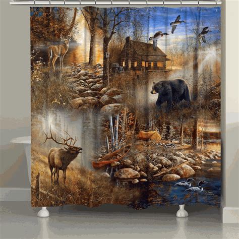We want you to be happy with all your uncommongoods purchases, so our. Rustic Shower Curtains: Cabin Animals Shower Curtain