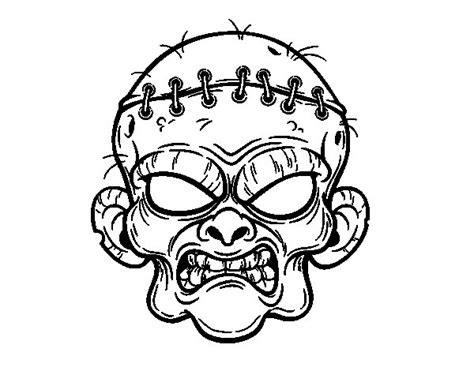 Zombie Face Coloring Page