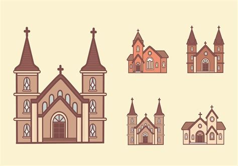 Premium Vector Set Of Catholic Church Facade European Architecture