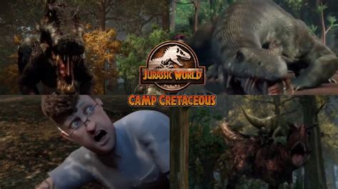 Spinosaurus Scene Nothosaurus Kills And Kashs Death Scene Camp Cretaceous Season 5 Youtube