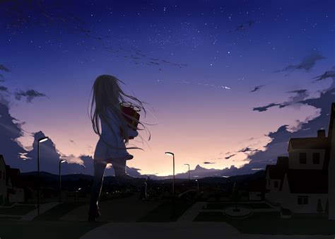 anime girl sky wallpapers wallpaper cave