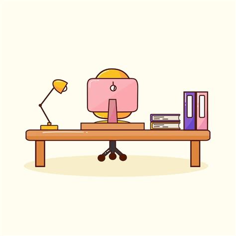 Premium Vector Cute Work Desk Illustration