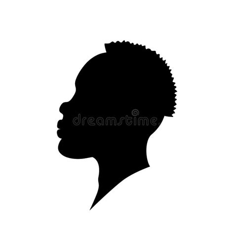 Vector Illustration African American Man Head Silhouette Stock Vector