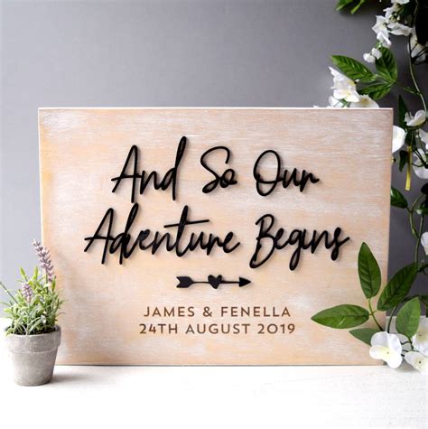 Personalised Our Adventure Begins Wooden Wall Sign By The Alphabet T