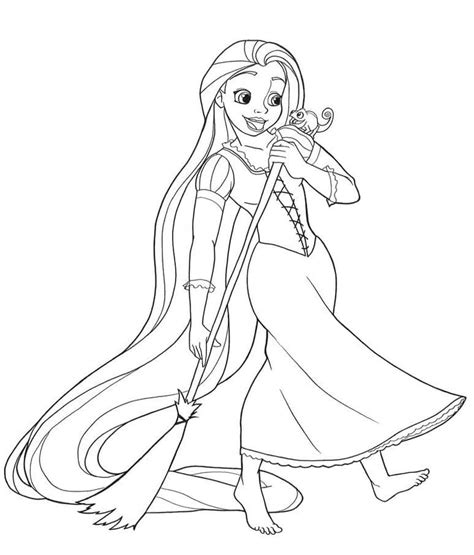 Dibujos De Princesa Rapunzel En El Espejo Para Colorear Para Colorear Pintar E Imprimir