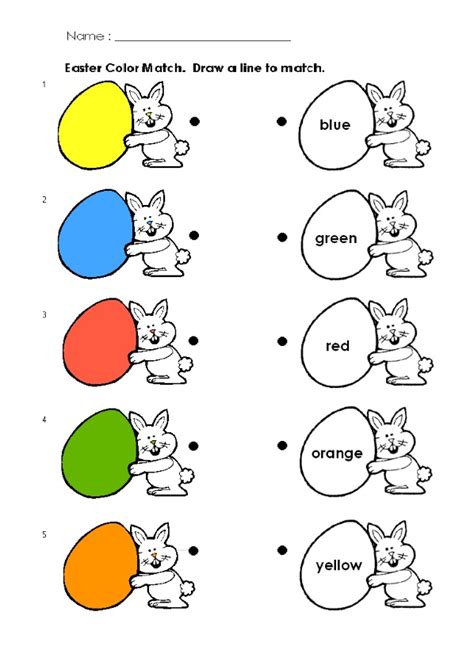 Happy Easter Colored Match Worksheet For Preschool Preschool Crafts