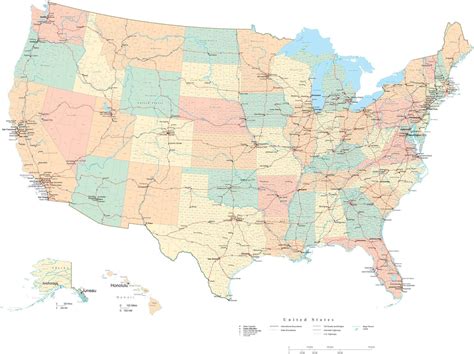 Large Scale Highways Map Of The Usa Usa Maps Of The Economic Us High