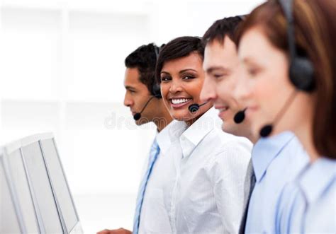 Customer Service Agents In A Call Center Stock Photo Image Of Online