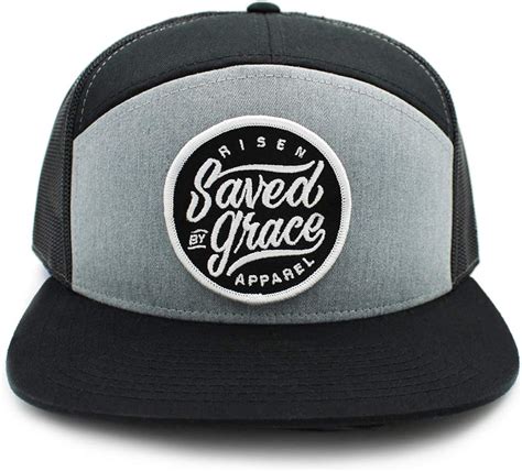 Risen Apparel Saved By Grace Christian Trucker Hat Cap Bible Snapback