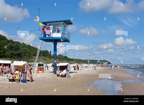 Rettungsschwimmer Turm Bansin Strand Insel Usedom Ostseek Ste