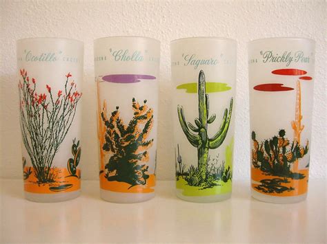 Blakely Oil Arizona Cactus Glasses Set Of 8 Etsy