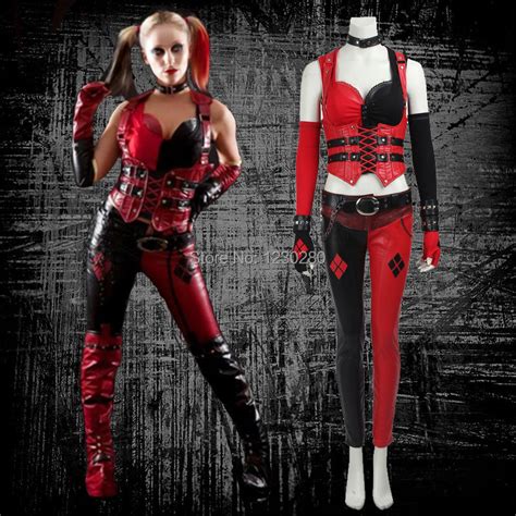 Batman Arkham City Harley Quinn Cosplay Costume Carnival Halloween Costumes Sexy Costume For