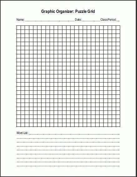 Free Printable Blank Word Search Puzzle Grid For Teachers Regarding