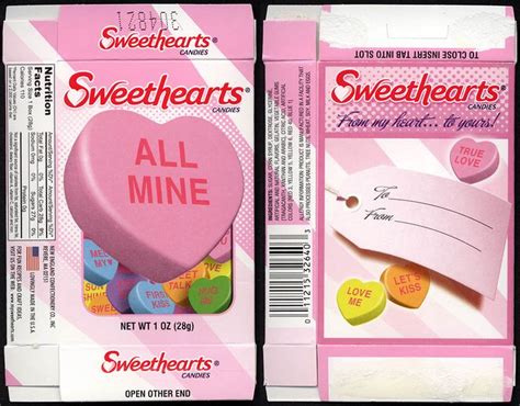 Necco Sweethearts All Mine Valentines Candy Box 2012 Paper
