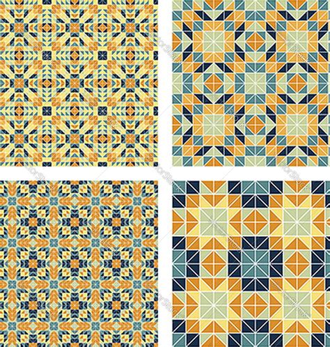 Colorful Triangle Mosaic Pattern Background Set Vector Ai Eps Uidownload